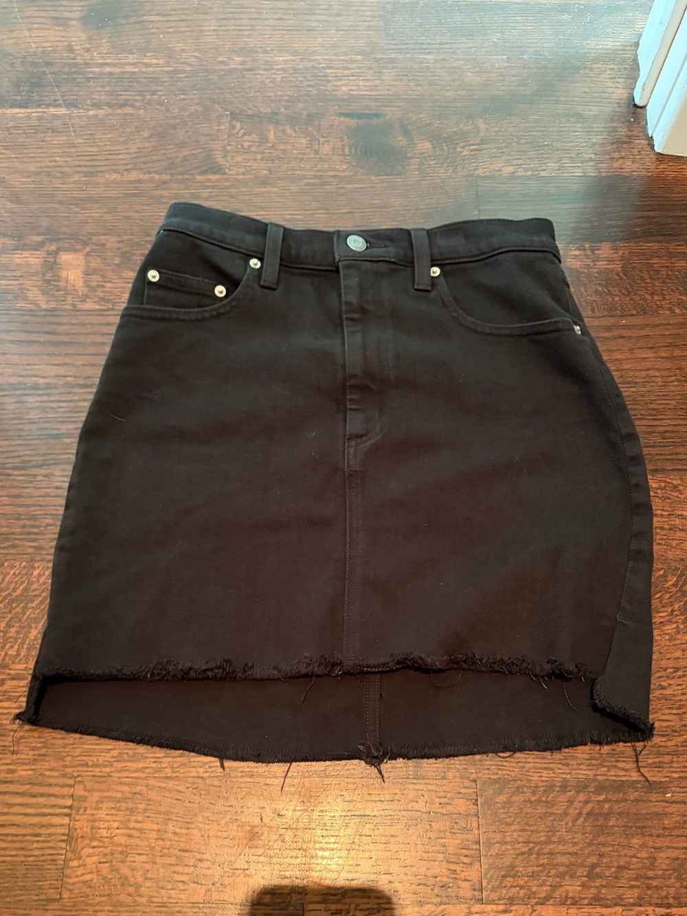 Aritzia Wilfred Free Black Denim Mini Skirt